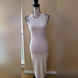 Zara BodyCon Offwhite Cream Sleeveless Maxi Dress
